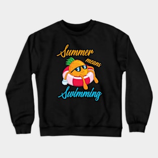 Funny Swimming Pineapple Crewneck Sweatshirt